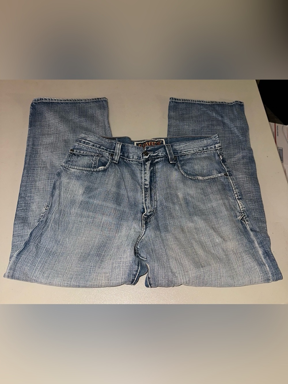 VINTAGE Levi's Men's Faded Blue Loose Straight Jeans 569 W34 L30